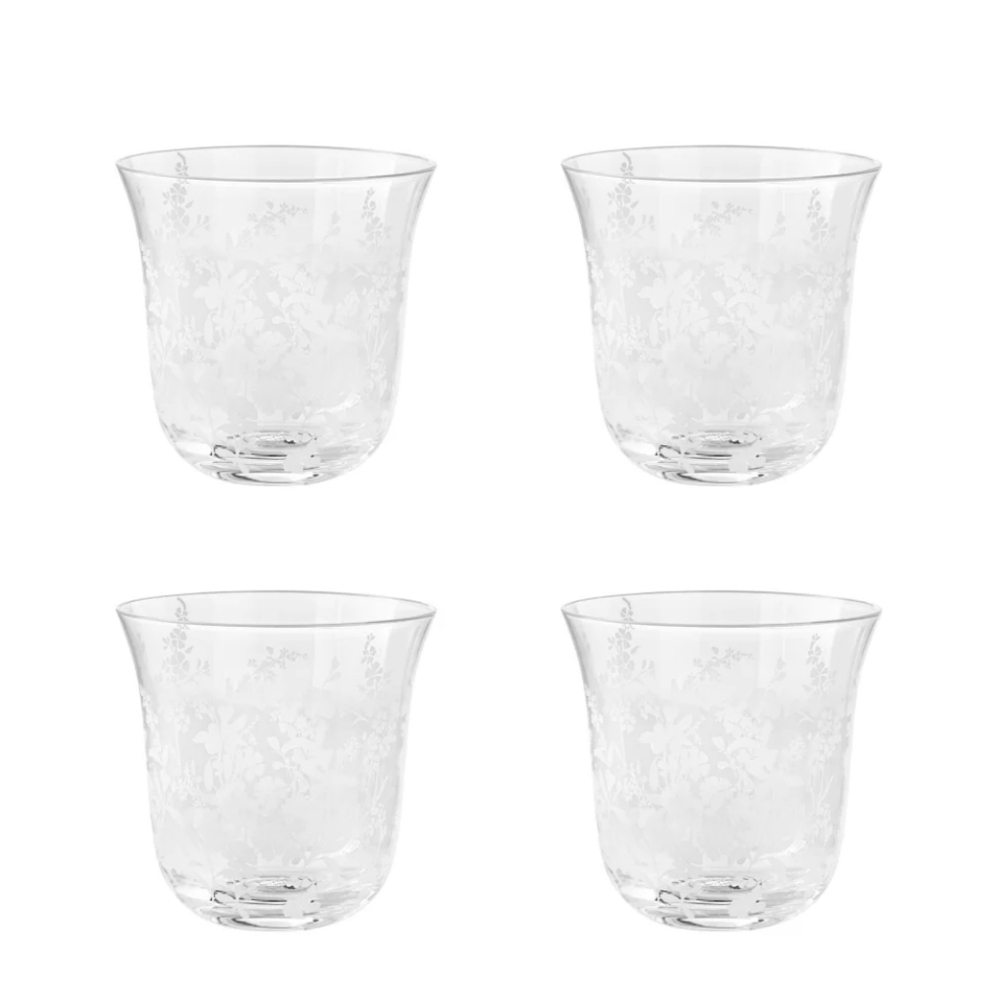 ❤️ 4 Pack The Pioneer Woman Daisy 12oz  Glass  Drinkware Tumblers
